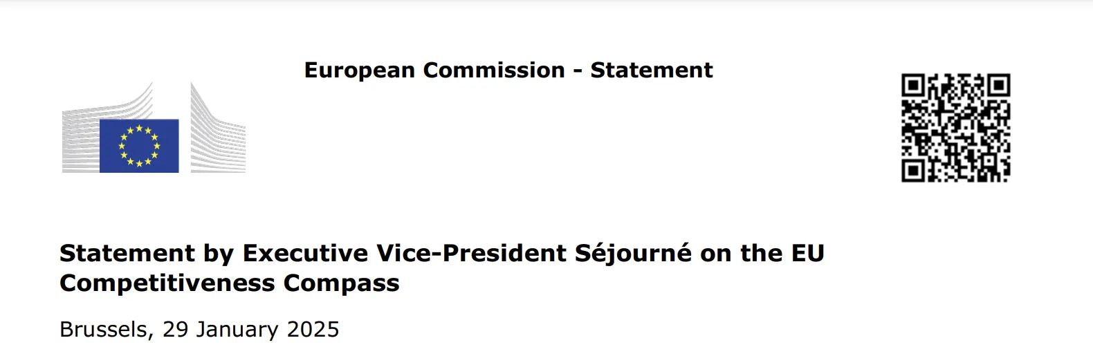 Statement by Executive Vice-President Séjourné on the EU Competitiveness Compass