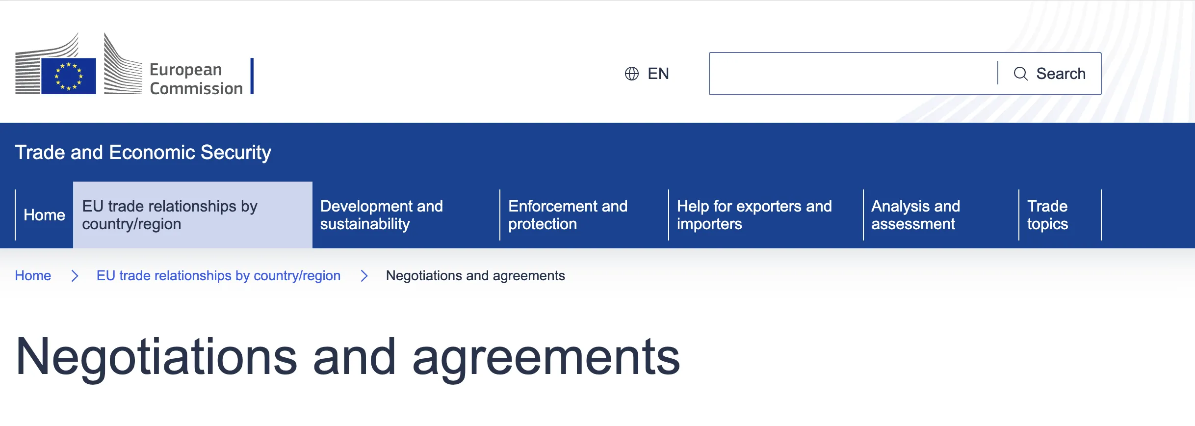 EU Trade Negotiations & Agreements