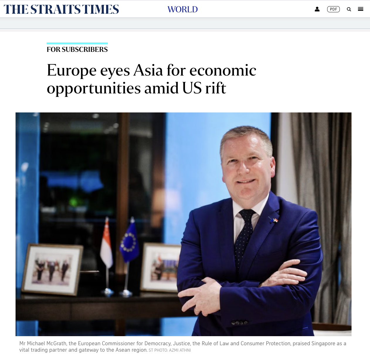 Europe eyes Asia for economic opportunities amid US rift – The Straits Times