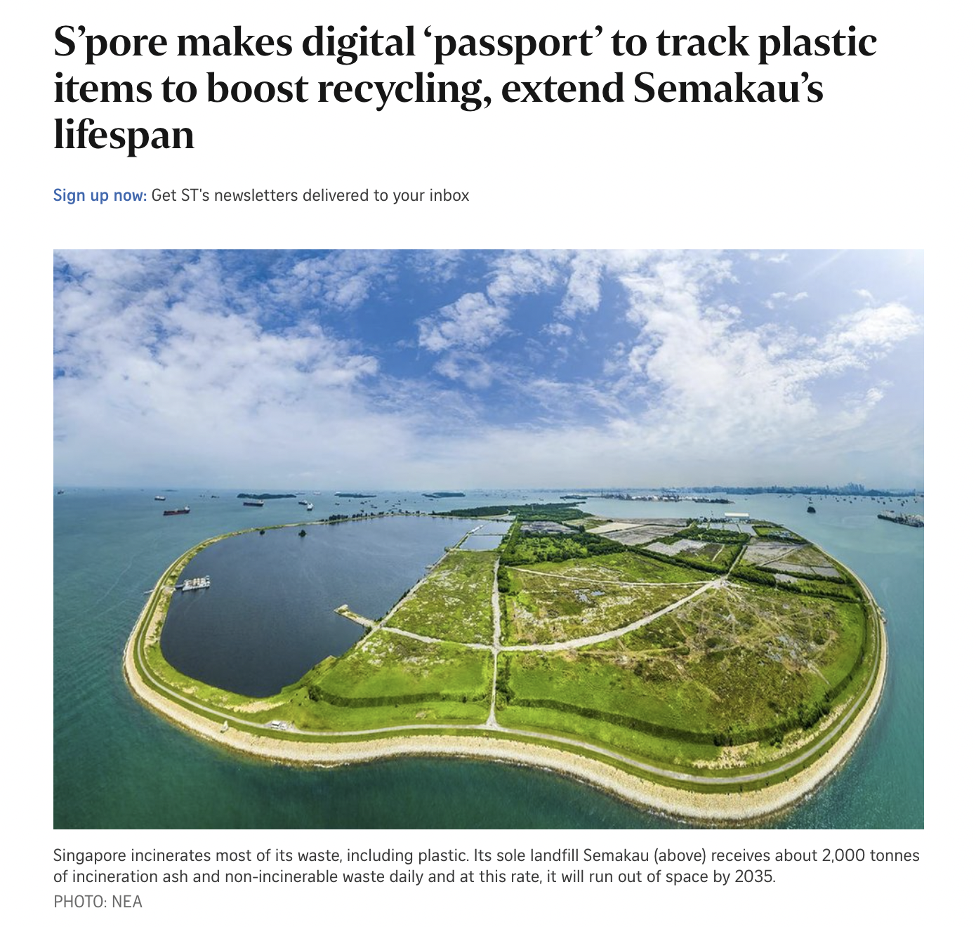 S’pore makes digital ‘passport’ to track plastic items to boost recycling, extend Semakau’s lifespan